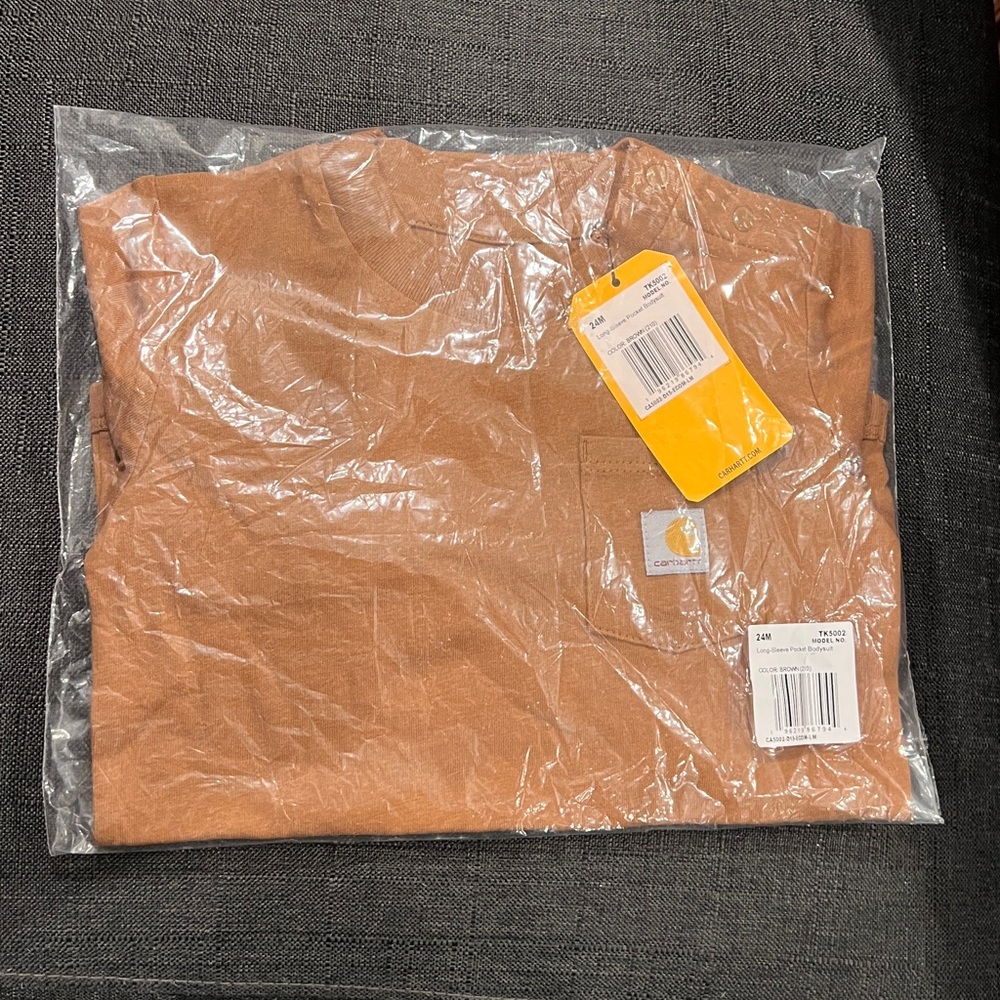 Carhartt Classic Brown KIDS' LONG-SLEEVE POCKET BODYSUIT CA5002